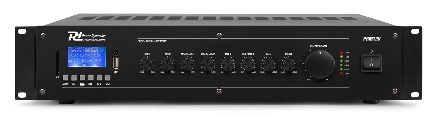 PRM120 100V 6-CH Mixer-Amplifier 120W