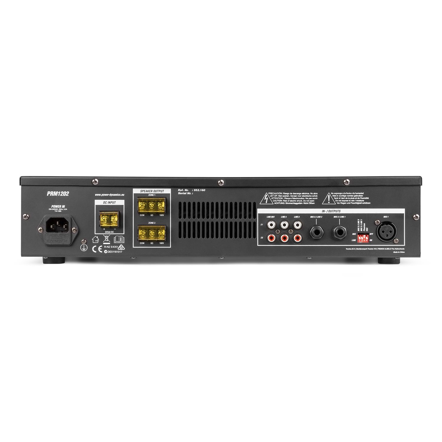 PRM1202 100V 2-Zone Matrix Amplifier 2x 120W