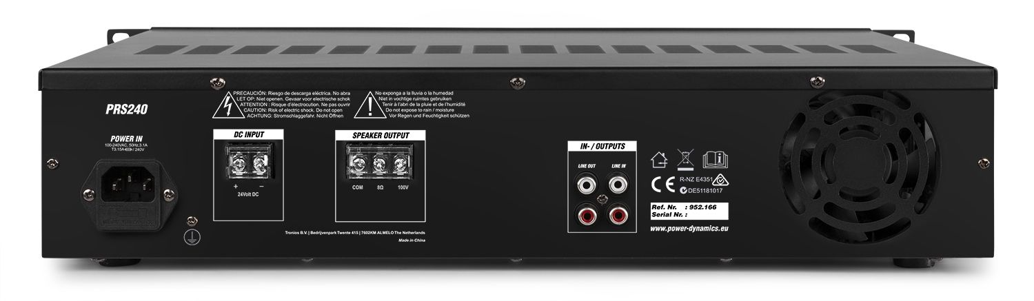 PRS240 100V Slave Amplifier 240W