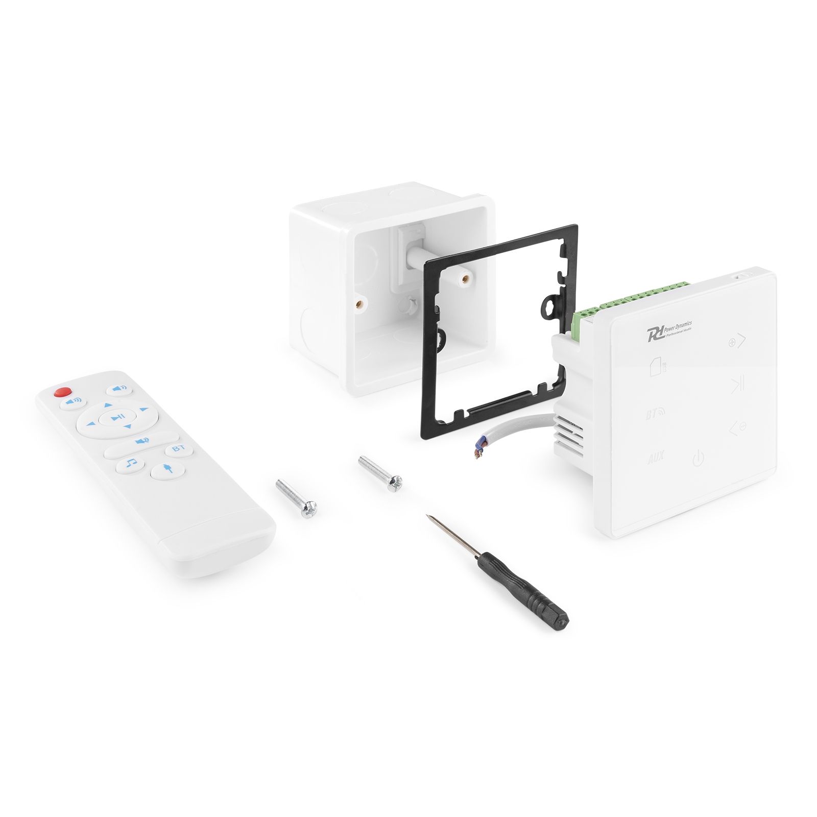 Powerline A100W In-Wall Audio Amplifier BT White