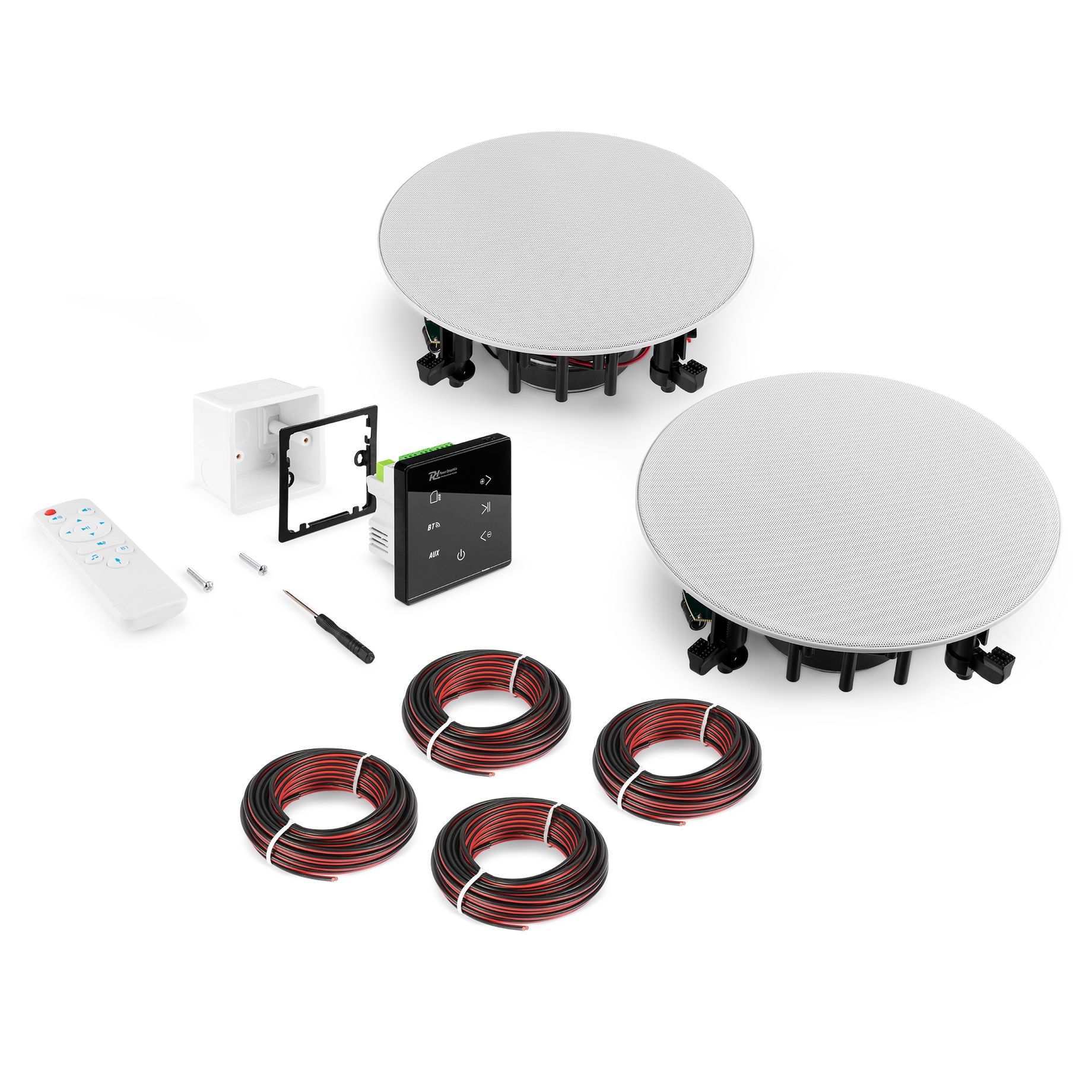 Powerline A50BSet In-Wall Audio Amplifier with 2 Ceiling Speakers