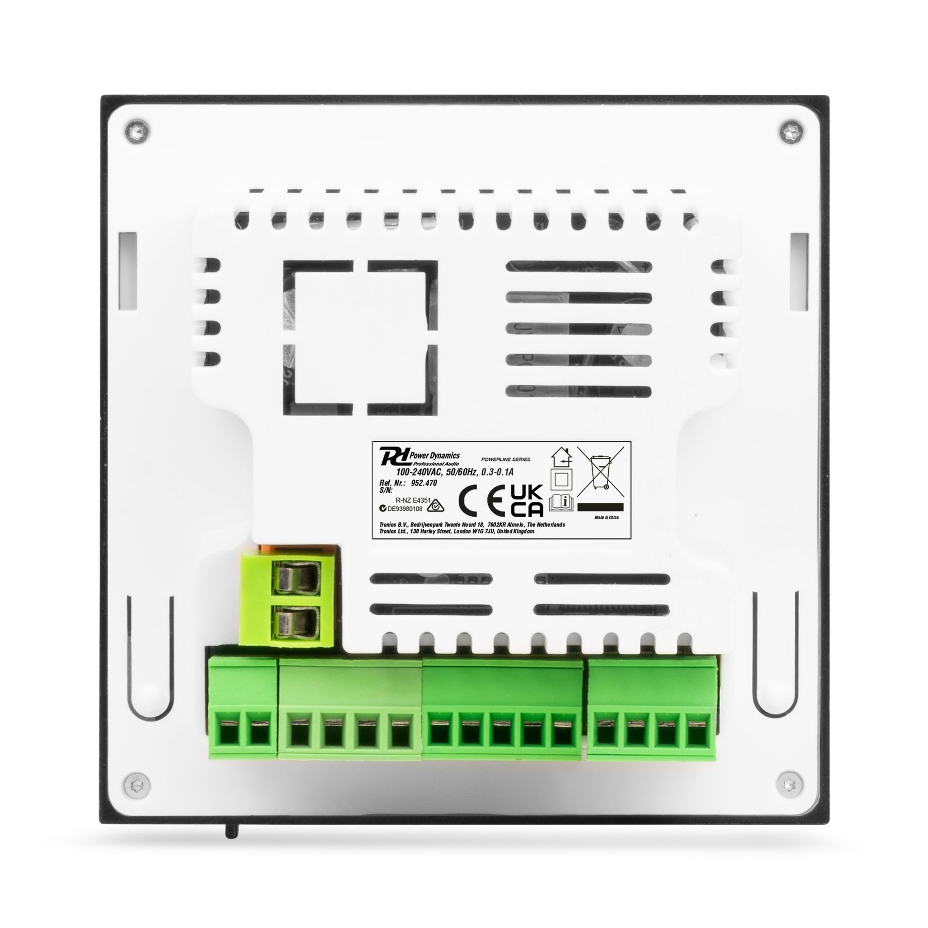 Powerline B100W In Wall Audio Amplifier BT/LCD White