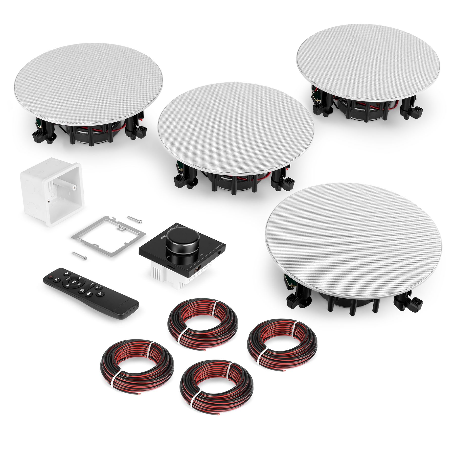 Powerline B100BSet In-Wall Audio Amplifier with 4 Ceiling Speakers