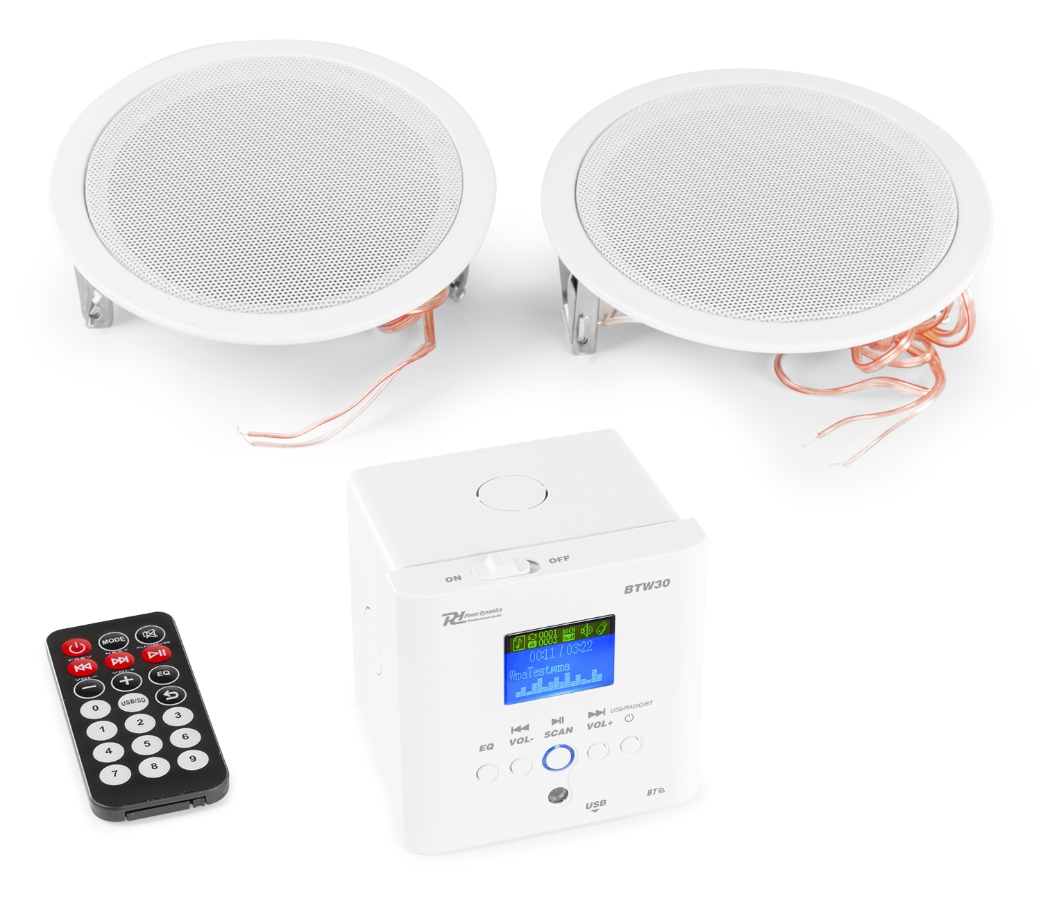 BTW30SET In-Wall Mounted Audio System with 2x 15W Ceiling Speakers