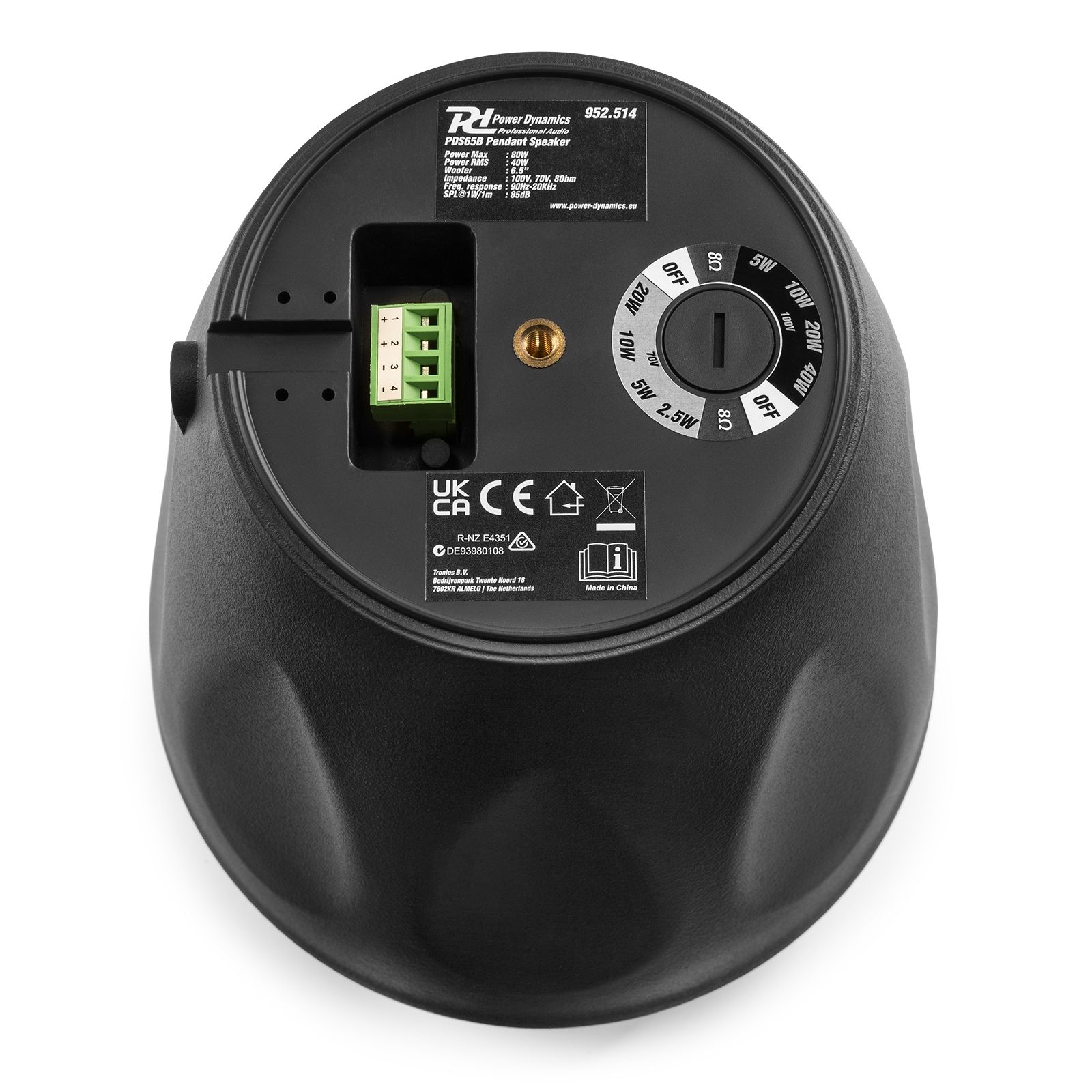 PDS65B Pendant Speaker 100V 6,5” Black