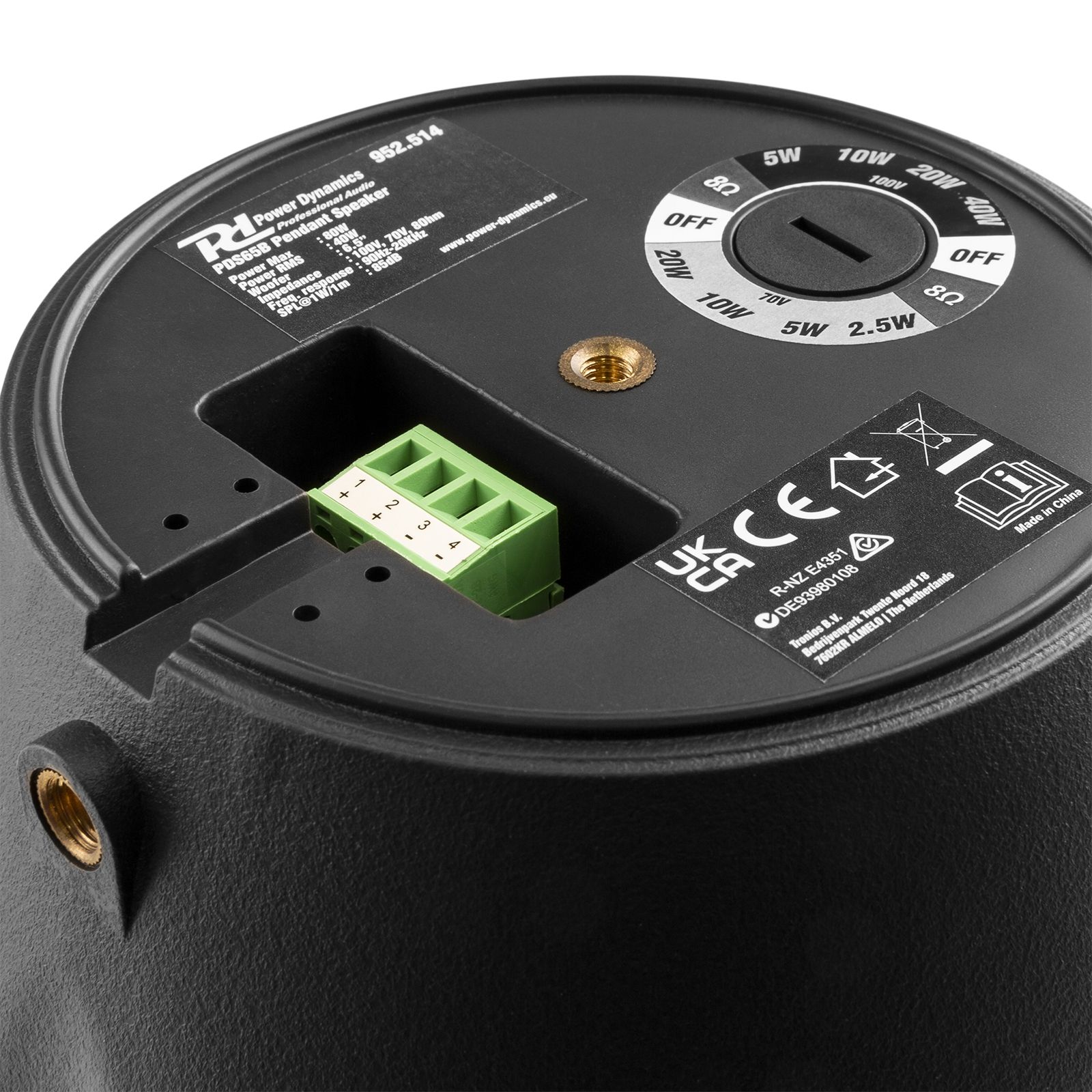 PDS65B Pendant Speaker 100V 6,5” Black
