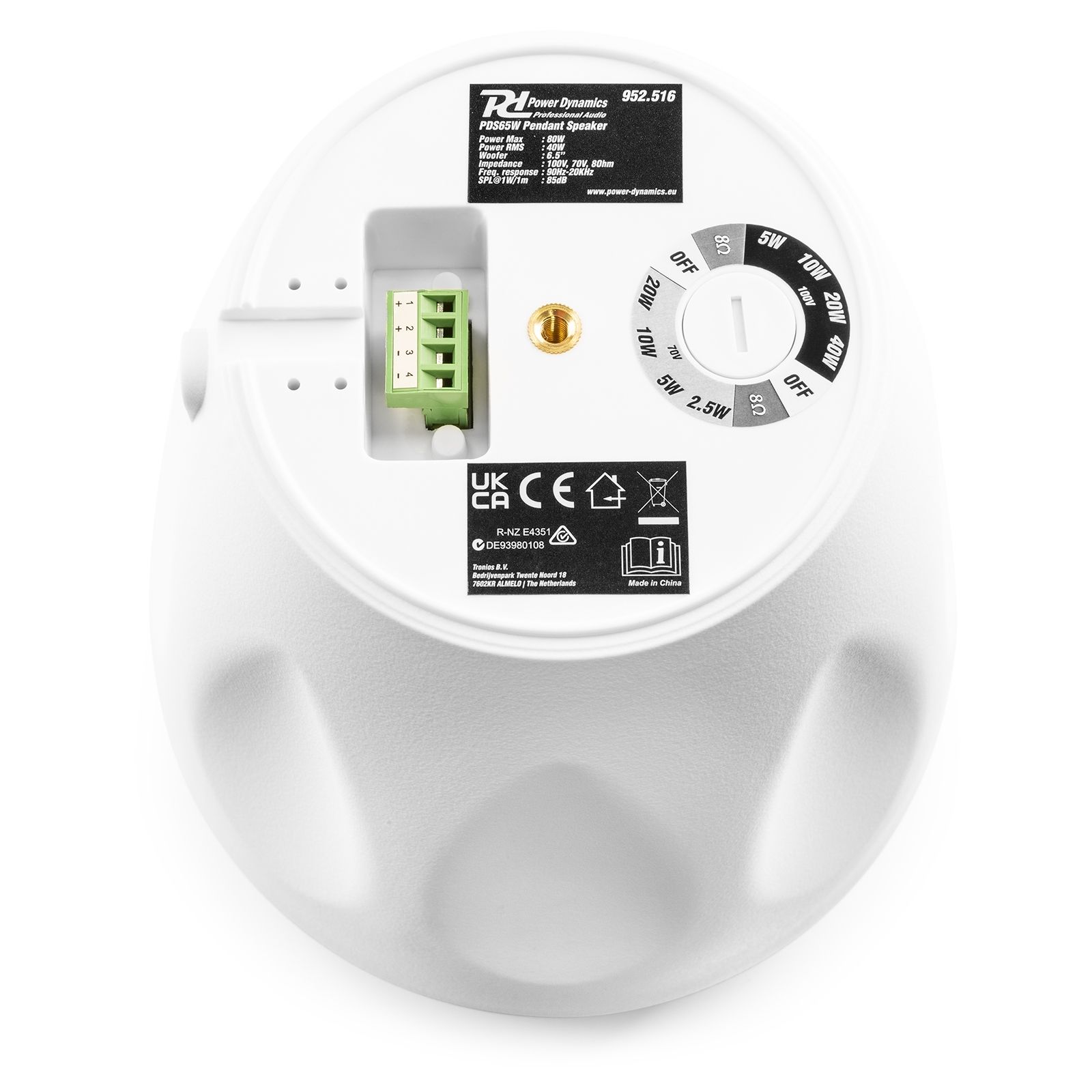 PDS65W Pendant Speaker 100V 6,5” White