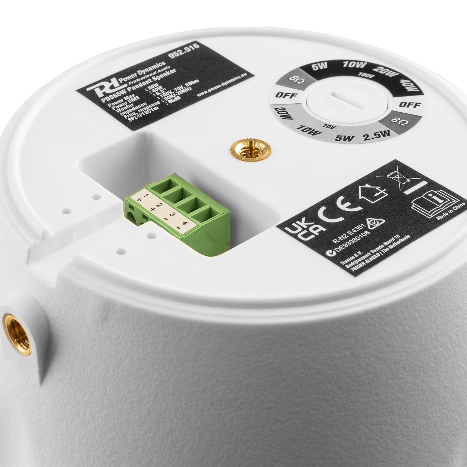 PDS65W Pendant Speaker 100V 6,5” White