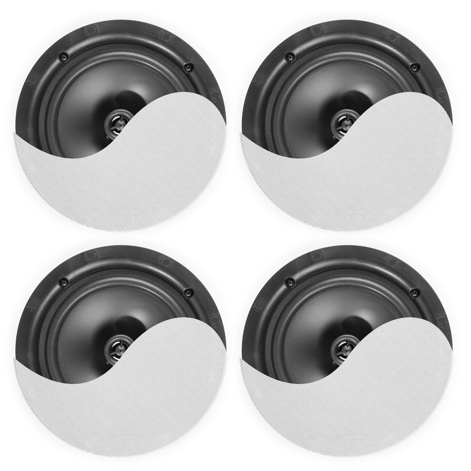 NCBT604 Amplified Low Profile Ceiling Speaker Set BT 6.5" White