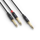 CX76-3 Cable 6.3 Stereo- 2x6.3 Mono 3.0m