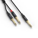 CX76-6 Cable 6.3 Stereo- 2x6.3 Mono 6.0m